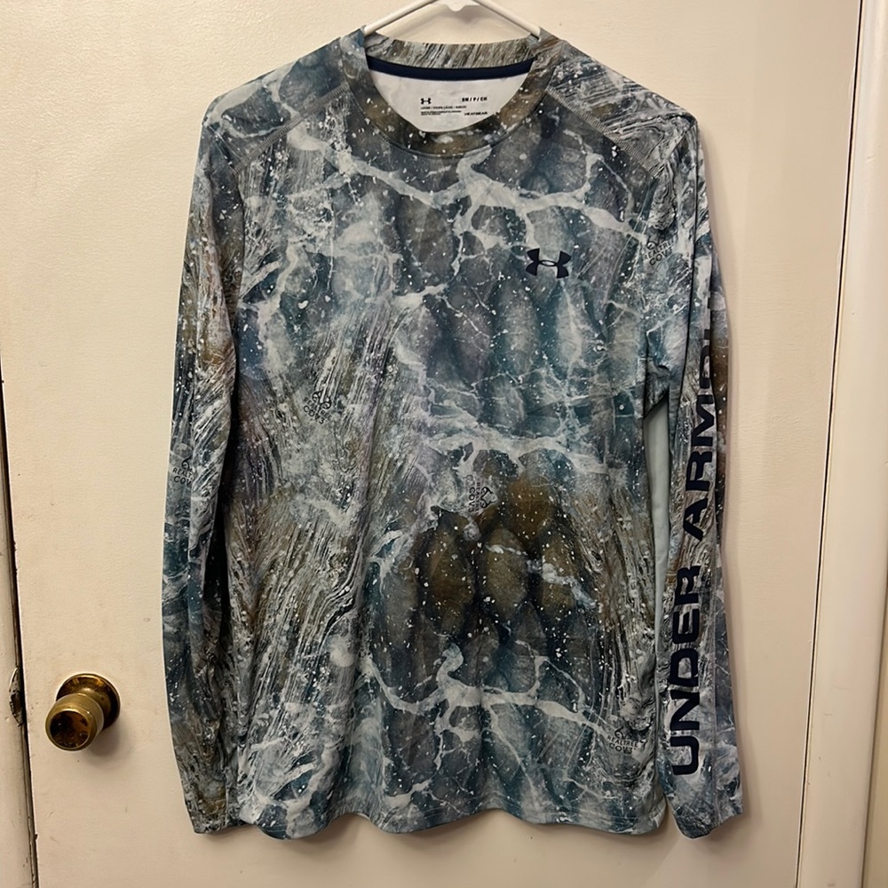 Under Armour Men’s Long Sleeve Shirt Blue/Camo Size Small